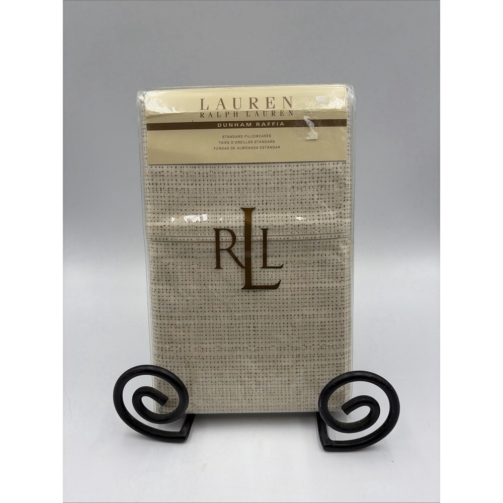 RALPH LAUREN Dunham‎ Raffia Two Standard  pillow case 100% cotton New Rare